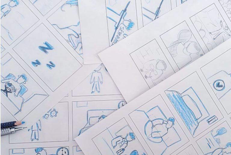 Écriture du script et du storyboard lors d'un projet de production vidéo à Rennes par Concept Image