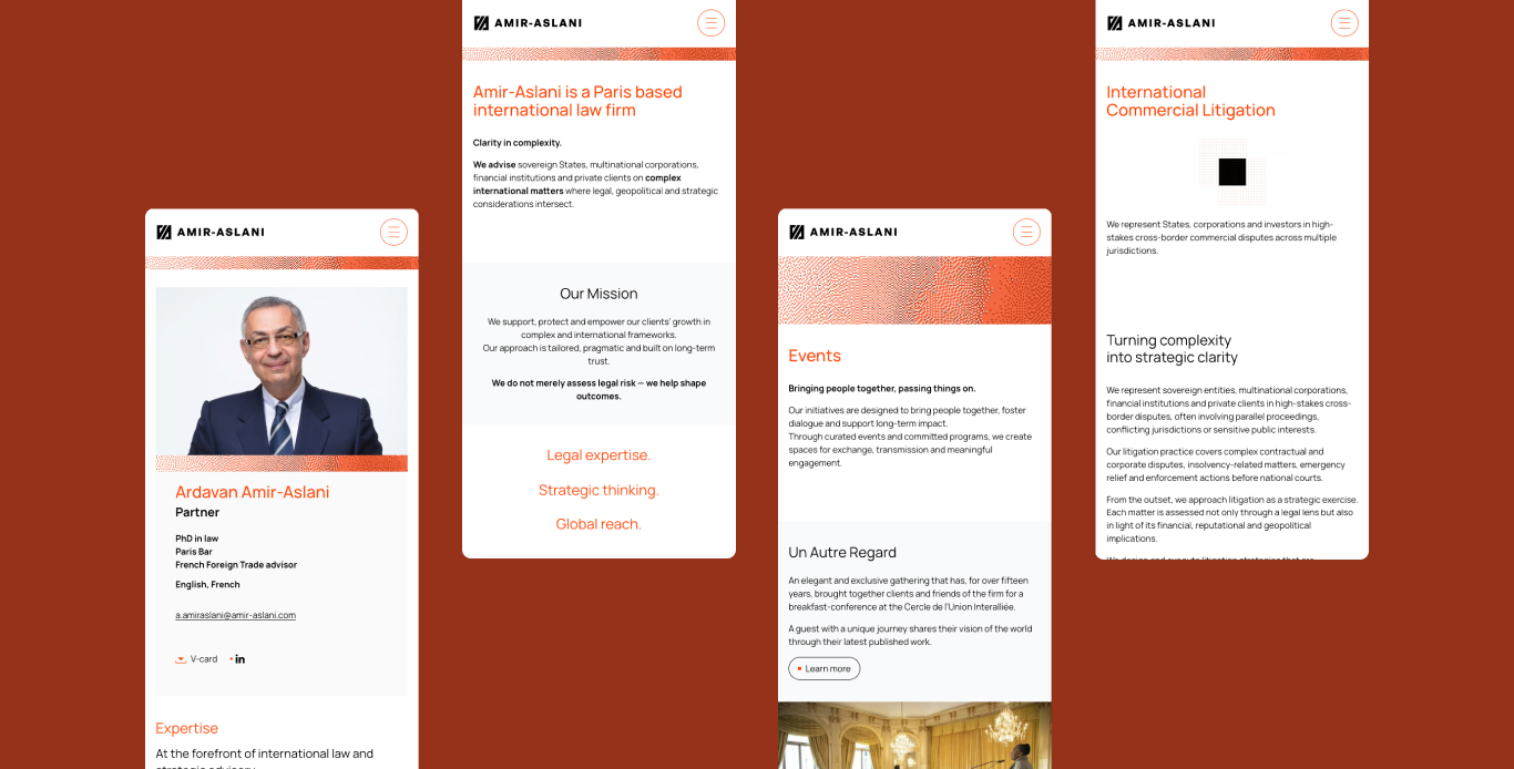 Amir-Aslani site web mobile