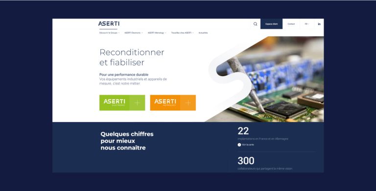 Aserti page d'accueil - concept image