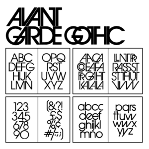 typographie Avant garde par Herb Lubalin