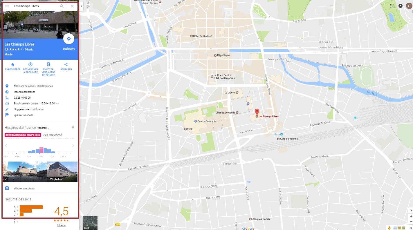 CarGoogle My Business depuis Google Maps