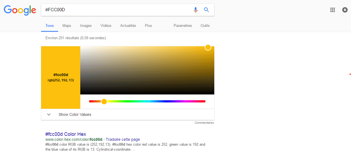 google outil designer couleurs