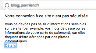 Pas de cadenas ici, mais un point d'exclamation qui affiche un message d'avertissement quand il est cliqué.