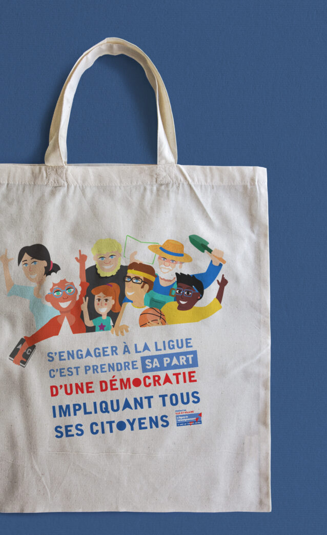 Tote Bag en tissus pour la Ligue de l'enseignement 35