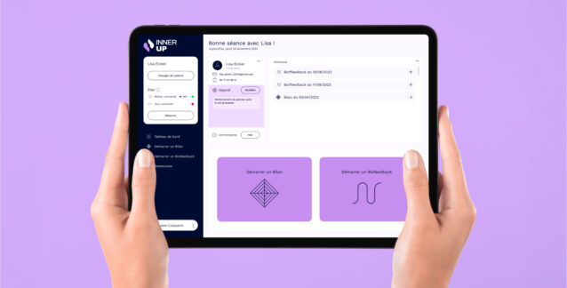 Image d'illustration de l'applicaion Inner Up dans un Ipad, vue sur le dashboard