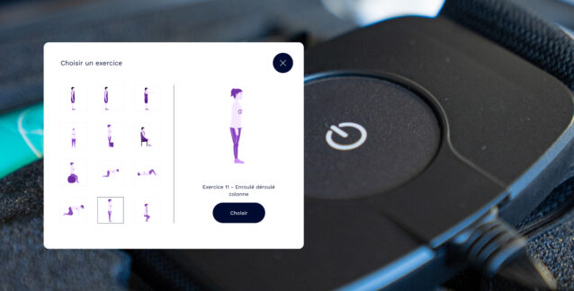 Focus sur le choix de l'exercice dans l'application inner Up
