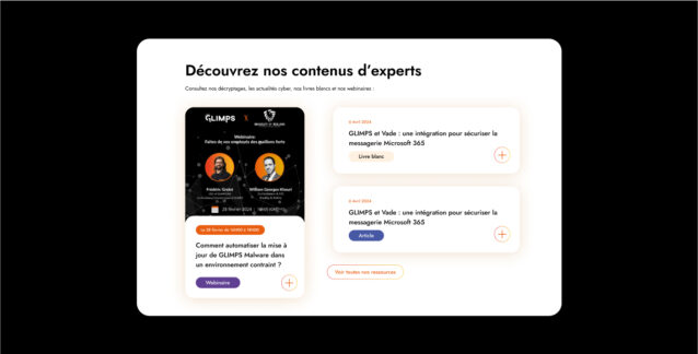 Secion actualités du site Glimps