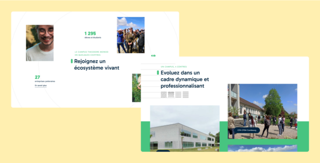 Deux sections du site internet Theodore Monod : Ecosystème et établissements
