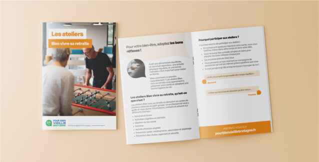 Flyer créés par Concept Image pour la CARSAT bretagne dans le cadre des ateliers Bien Vieillir